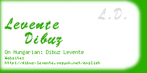 levente dibuz business card